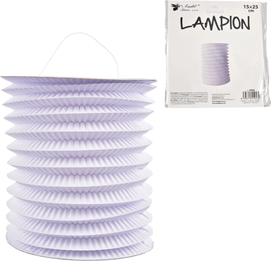 White cylindrical paper lantern 15 cm