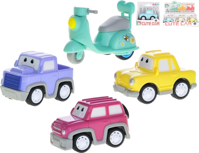 Rotaļlietu auto ar atpakaļgaitu 7,5 cm – plastmasas mini transportlīdzeklis bērniem