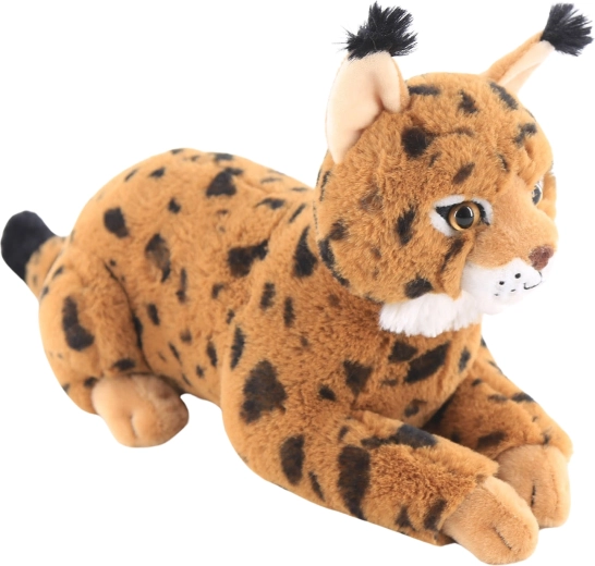 Plush red lynx lying 30 cm
