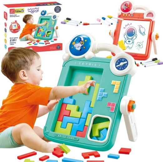 Woopie Double-Sided 2-in-1 Drawing Board with Tetris Game