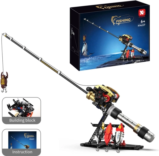 Functional Fishing Rod Building Set, 425 Pieces