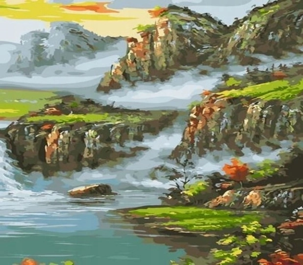 Norimpex Gleznošana pēc numuriem Miglainie kalni 40 × 50 cm