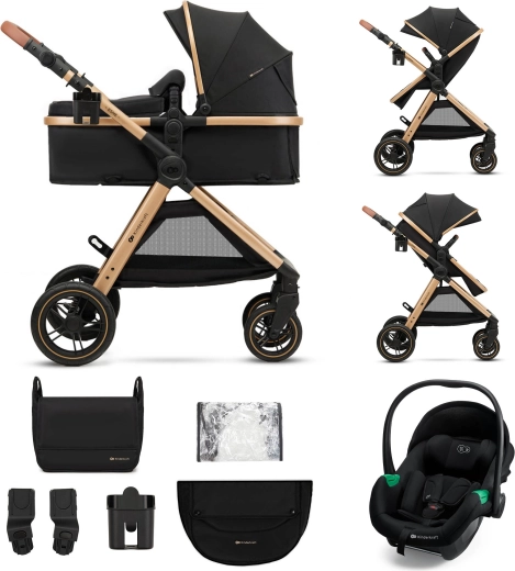 Kinderkraft kombinētie bērnu rati 3in1 Esme Pro pure black