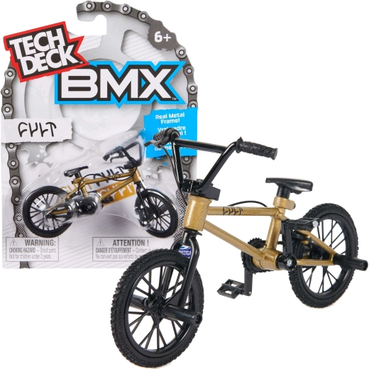 Outlet Tech Deck fingerbike BMX Cult gold with stickers - 1 piece