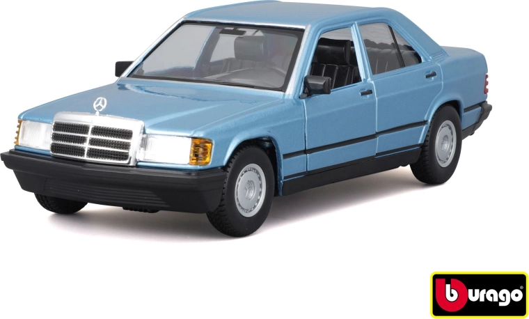 Metāla modelis MERCEDES‑BENZ 190 E 1987 1:24 Diamond Blue no BBURAGO