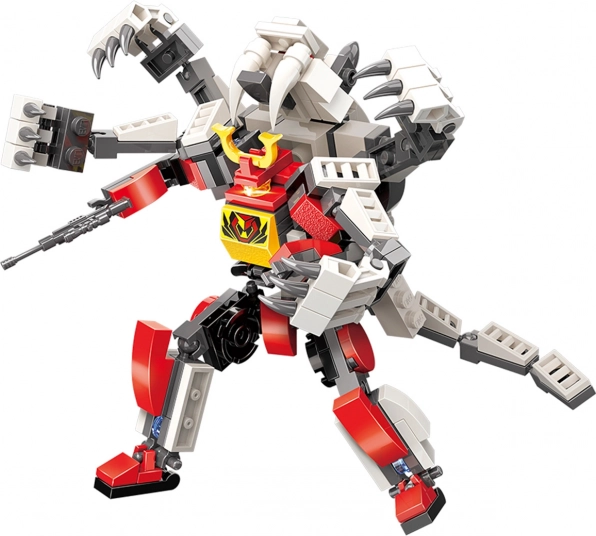 Qman Mecha Corps Flash Warrior 2v1 robota un tīģera būvējamais konstruktors