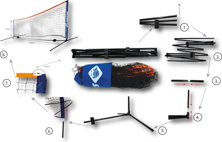 Schildkröt tennis set with portable net