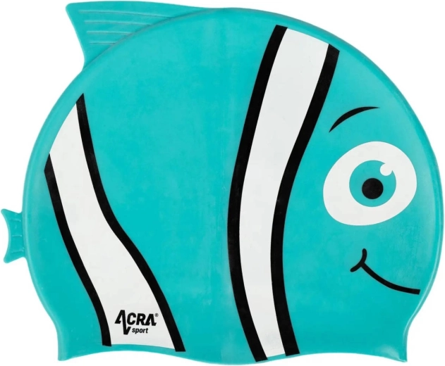 Acra bērnu silikona peldcepure Nemo tirkīza - 1 gabals