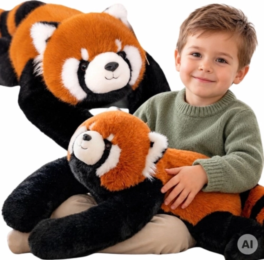 WOOPIE Sarkanā sensorā svērtā plīša panda 1,5 kg