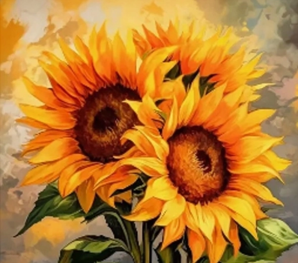Norimpex Gleznošana pēc numuriem Trīs saulespuķes 40 × 50 cm