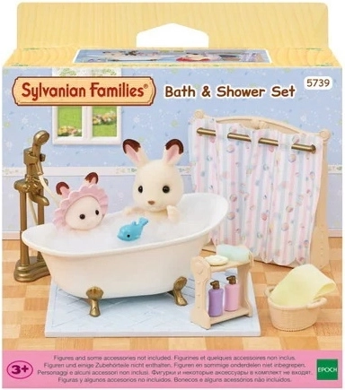 Sylvanian Families Bathroom Set with Bathtub and Shower