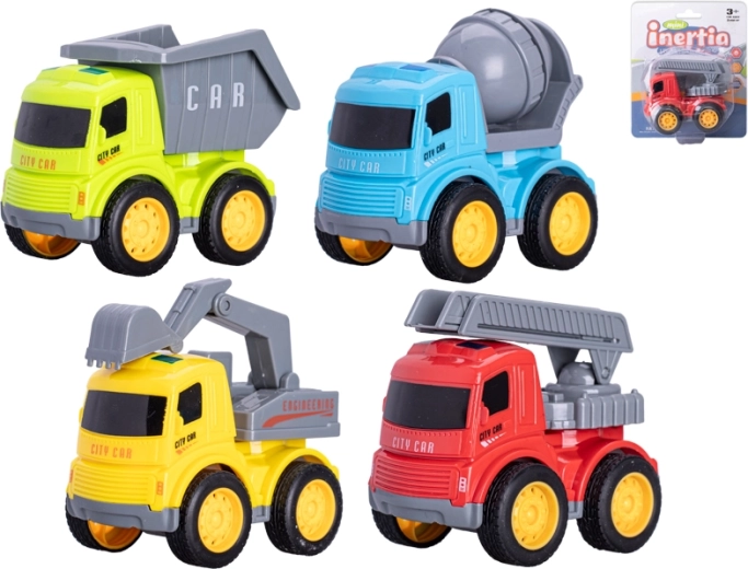 9 cm construction cars with friction motor – set of 4 types