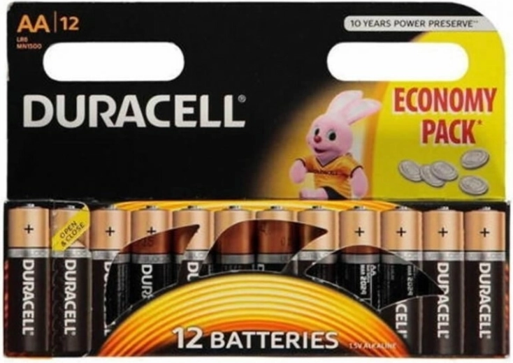 Alkaline batteries AA DURACELL MN1500, pack of 12