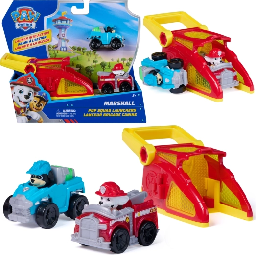 PAW Patrol Marshall Launcher Set – Double Pack of Racing Cars