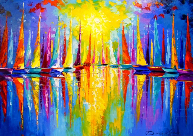 Rainbow Sailboats Puzzle 1000 pieces