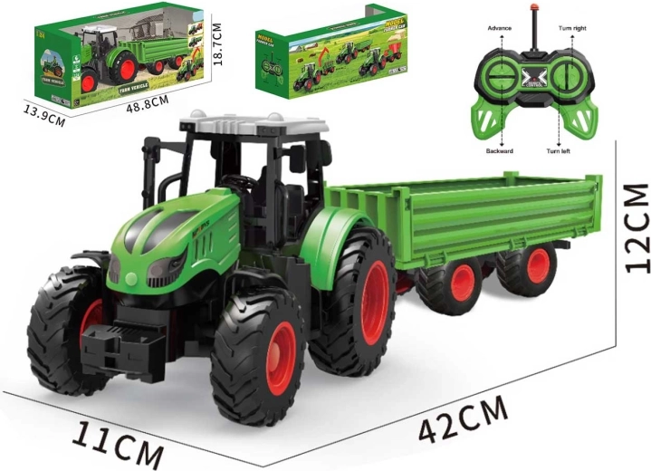 R/C tālvadības traktors ar piekabi