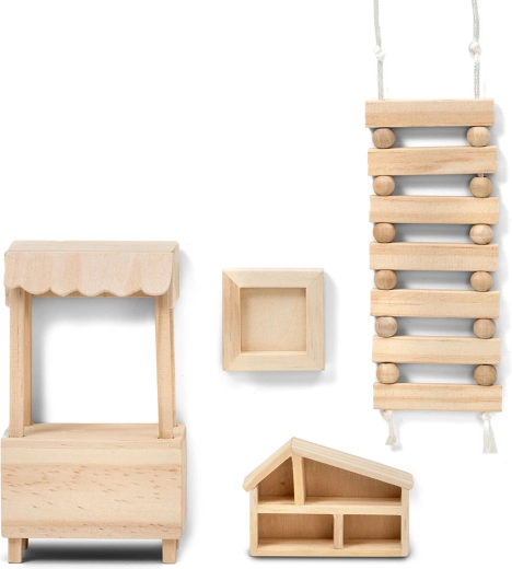Lundby creative set of wooden accessories for a dollhouse (DIY)
