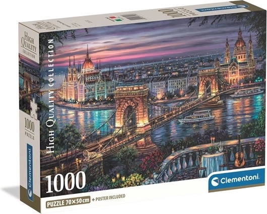Clementoni puzle Compact gaismas uz Donavas 1000 gabaliņi