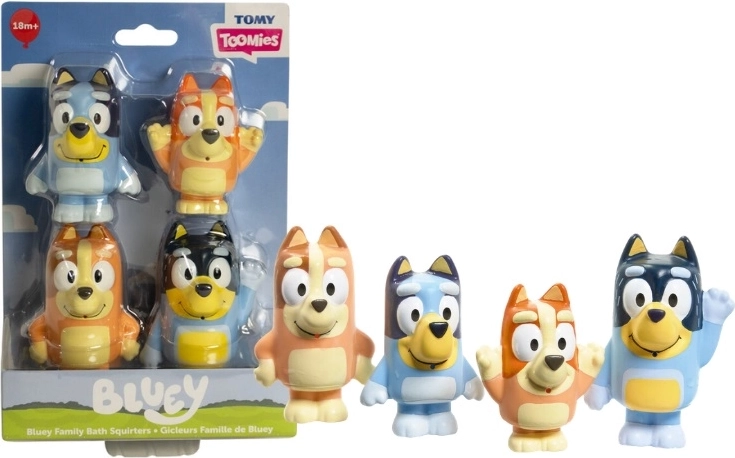 Toomies Bluey set of squeaky bath figures, 4 pcs