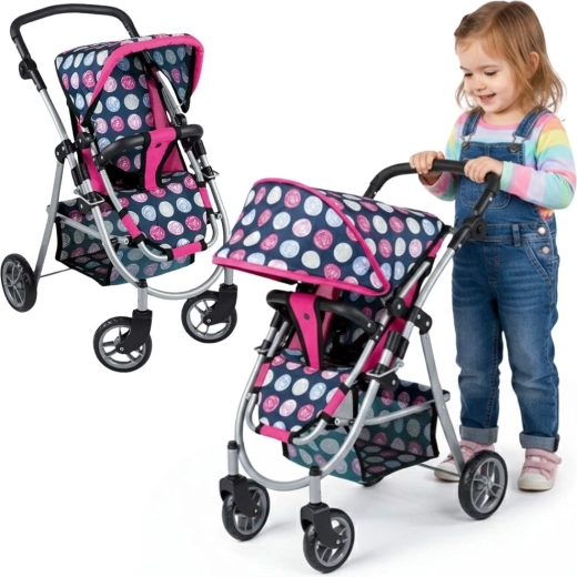 WOOPIE Royal Doll Stroller with Adjustable Seat and 4 Wheels