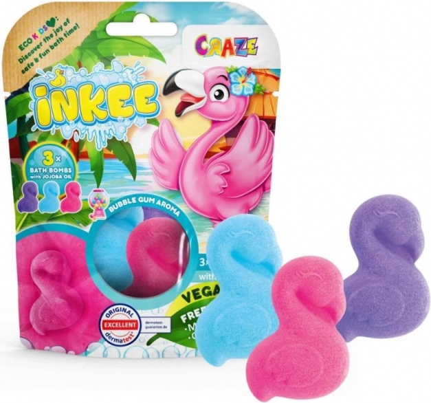 Inkee putojošās vannas bumbas Flamings 3×55 g