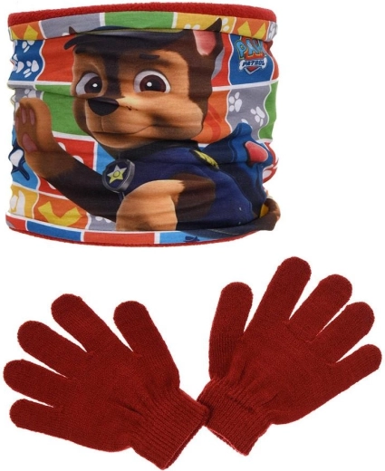 Paw Patrol neck warmer and gloves