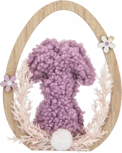 Dekorācija Boucle zaķis oliņā violetā krāsā