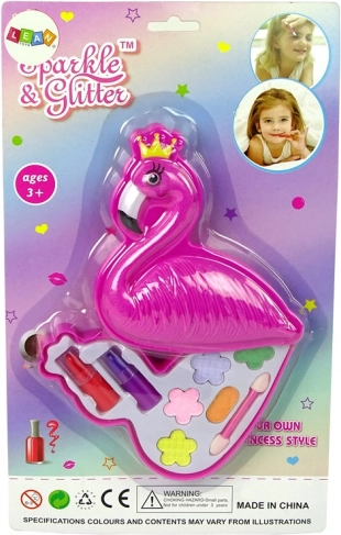 Bērnu grima komplekts flamingo – acu ēnas un lūpu krāsas