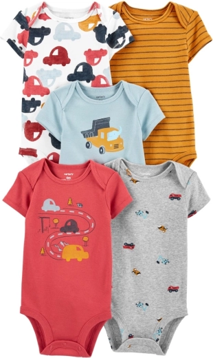 Carter’s zēnu bodiji ar īsām piedurknēm Cars, 5 gab. – NB/izm. 56