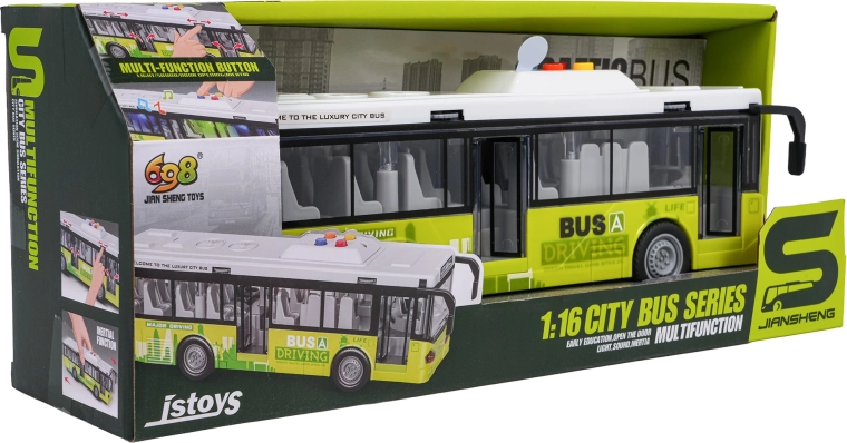Green Interactive City Bus with Lights and Sounds