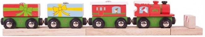 Bigjigs Rail Ziemassvētku vilcieniņš ar sliedēm