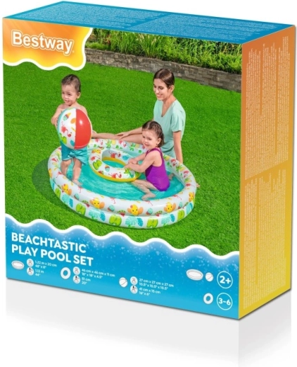 Inflatable Kids’ Pool 3-in-1 with Ring and Ball BESTWAY 122 cm