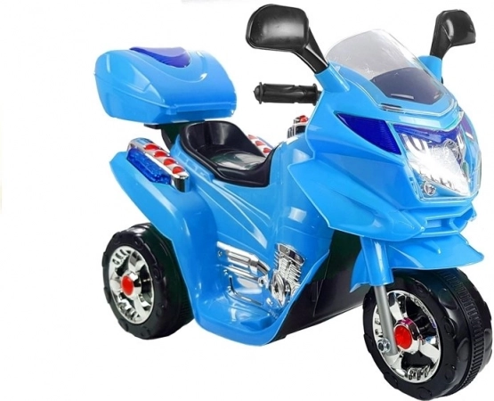 Bērnu elektriskais trīsritenis – zils motocikls