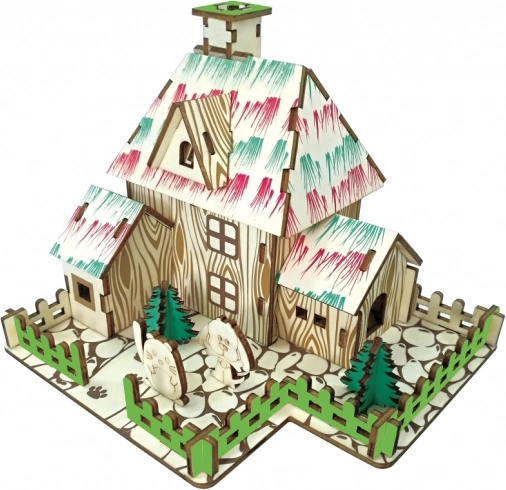 Koka 3D puzle burvju būdiņa WOODCRAFT