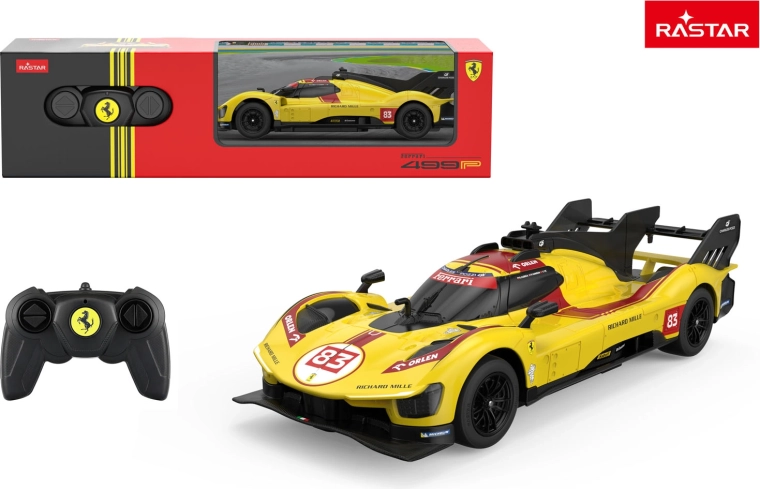 Rastar RC auto Ferrari 499P dzeltena 1:24 - 1 gab.