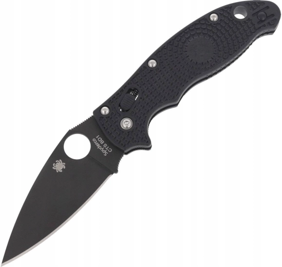 Saliekamais nazis Spyderco Manix 2 Lightweight Black, melns DLC pārklājums, FRN rokturis 8,6 cm