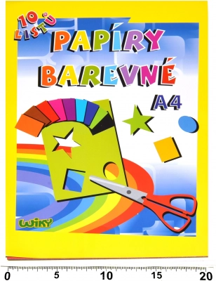 Krāsainie papīri A4 180 g/m², 10 loksnes