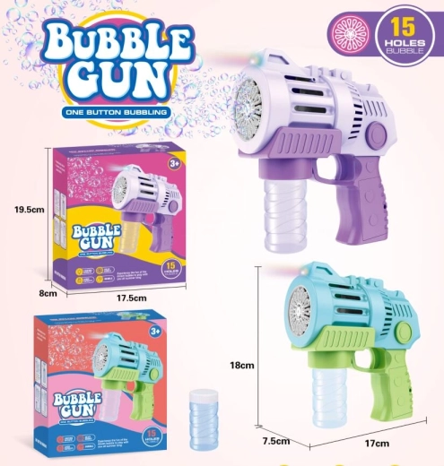 Blue bubble blower in the shape of a gun