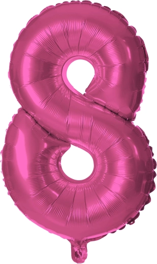 Folijas balons cipars 8, 30 cm, rozā TORO