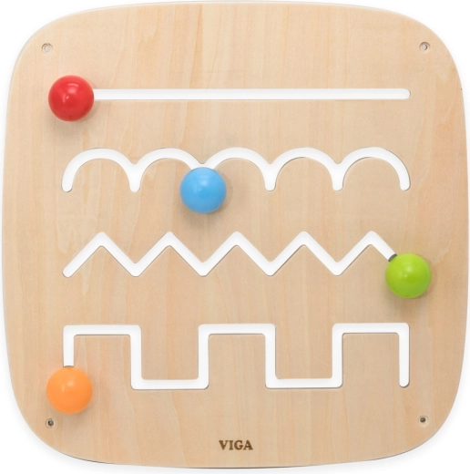 Wooden wall-mounted manipulation board labyrinth VIGA