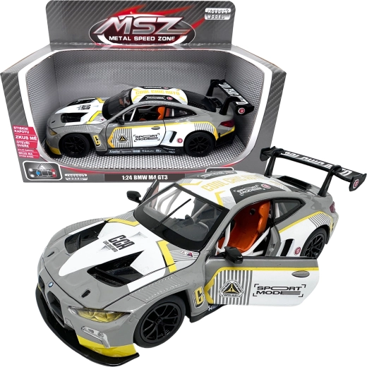 Metāla modelis 1:24 BMW M4 GT3 – sudrabaini pelēks