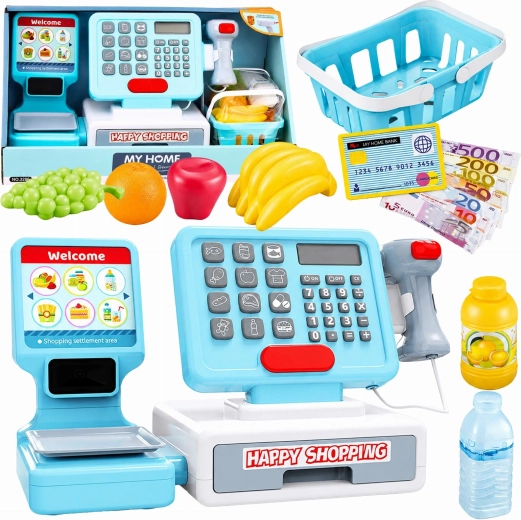 Interactive children's cash register with scanner, basket and scale XXL - 1 piece