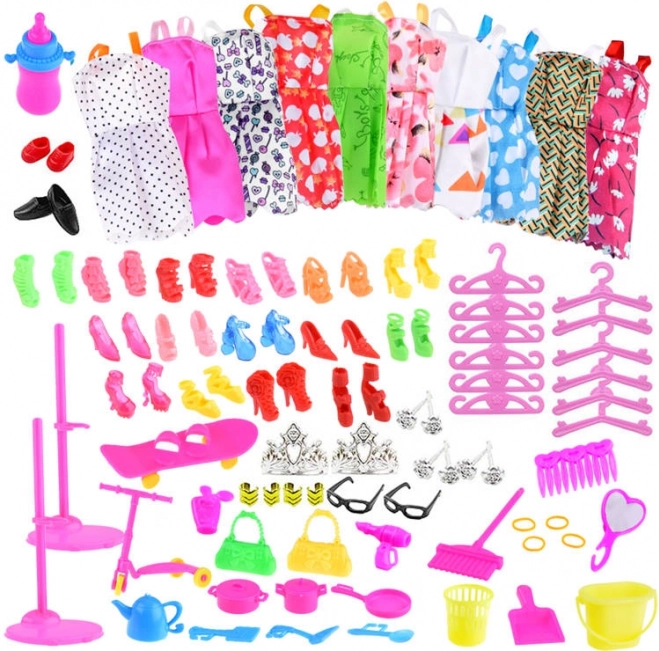 Komplekts kleitas, apavi un aksesuāri lellēm 30 cm