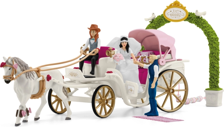 Schleich Horse Club kāzu kariete ar lipicānu un piederumiem