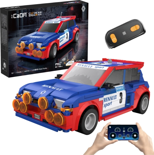 Konstruktoru komplekts CaDA RC auto RENAULT 5 Maxi Turbo 1:20 (282 detaļas)