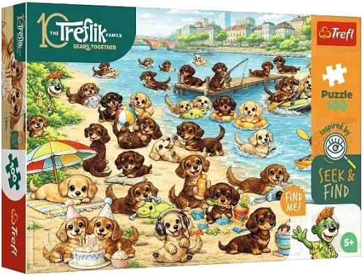 Trefl Seek & Find puzzle Dachshunds and the Trefliks, 100 pieces
