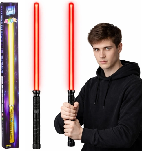 Gaismas LED zobens ar metāla rokturi 75 cm ar skaņu