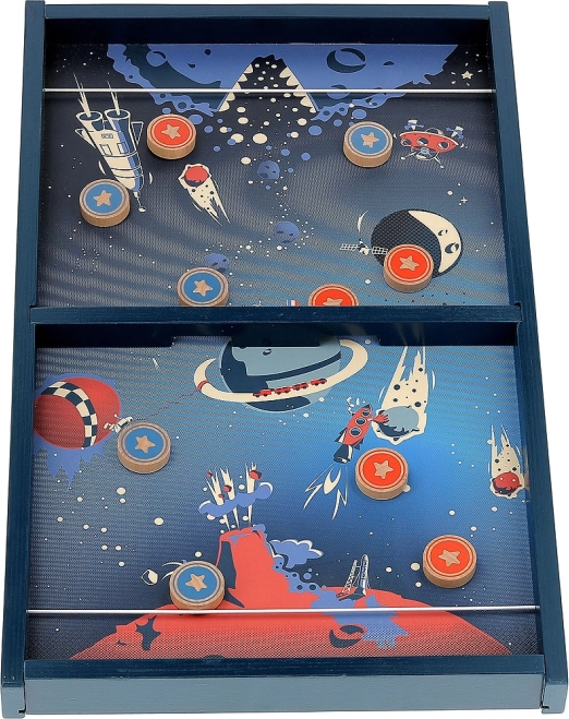 Vilac kosmiskais shuffleboard – koka galda spēle bērniem