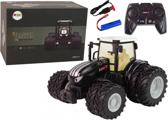 Tālvadības traktors 2,4 GHz melns metāls 1:24