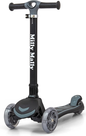 Children’s three-wheel scooter Milly Mally Boogie, black